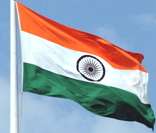Bandeira da Índia hasteada em Nova Deli, capital do país