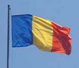 Bandeira da Romênia hasteada
