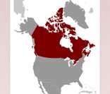 Localização do Canadá na América do Norte