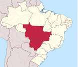 Localização geográfica da região Centro-Oeste no Brasil