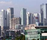 Zona financeira em Santa Fé no México
