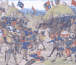 Cena da Batalha de Crecy durante a Guerra dos Cem Anos