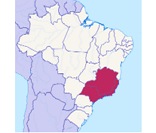 Localização da região Sudeste do Brasil.