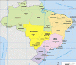 Mapa do território brasileiro