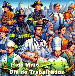 Ilustração mostrando vários trabalhadores de várias profissões