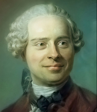Retrato pintado do filósofo Jean le Rond d'Alembert