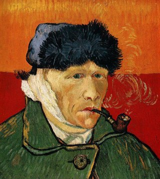 Autorretrato de Van Gogh com orelha enfaixada e cachimbo