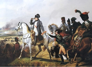 Napoleão em destaque na pintura da Batalha de Wagram