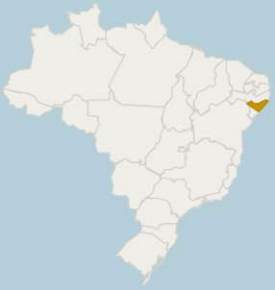 Mapa do Brasil mostrando a localização do estado de Alagoas