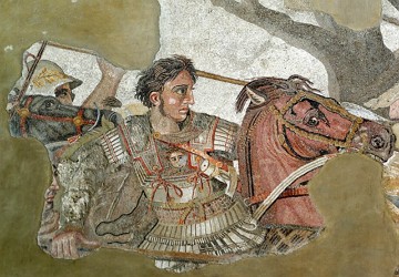 Alexandre, o Grande, da Macedônia Pintura mostrando Alexandre, o Grande numa batalha
