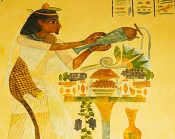 Alimentos consumidos no Egito Antigo Imagem do Antigo Egito mostrando alimentos