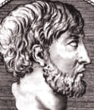 Pintura do rosto do filósofo Anaximenes de Mileto