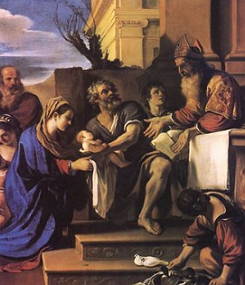 Apresentação de Jesus no templo, pintura de Guercino