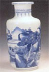 vaso de cerâmica chinês azul e branco
