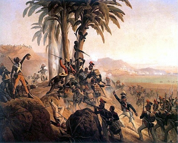 Batalha em San Domingo durante a Revolu&ccedil;&atilde;o Haitiana