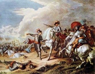 Pintura da Batalha de Naseby na Inglaterra