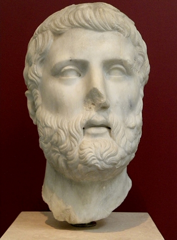 Busto do fil&oacute;sofo epicurista Hermarco de Mitilene