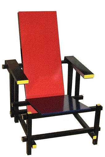 Obras de arte do movimento De Stijl Obrasde arte do movimento De Stijl: Cadeira Vermelha e Azul