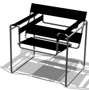 Foto de uma cadeira em formato quadrado