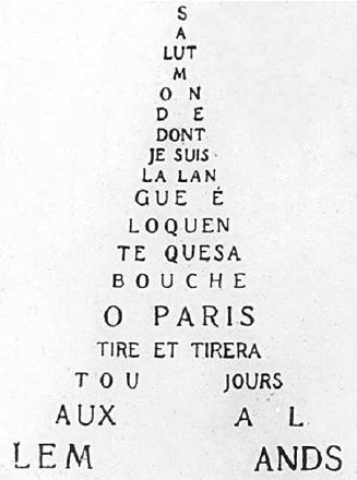 Caligramas, poema de Apollinaire Caligramas, poema de Apollinaire