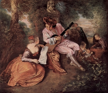 A can&ccedil;&atilde;o de amor (1717), obra de Antoine Watteau