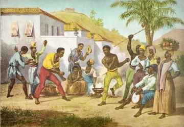 Jogar Capoeira Pintura histórica Jogar Capoeira, pintura de Rugendas, de 1835