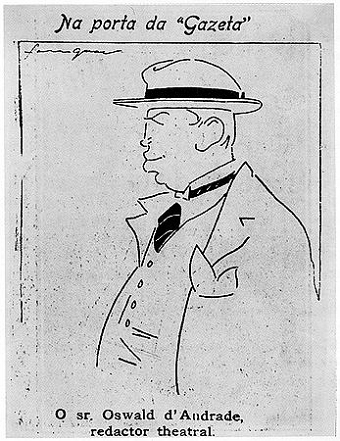 Caricatura de Oswald de Andrade feita por Inácio da Costa Ferreira Caricatura de Oswald de Andrade feita por Inácio da Costa Ferreira