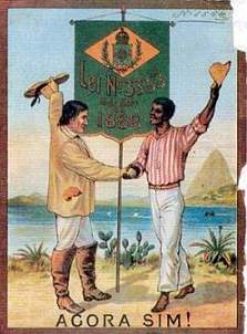 Cartaz comemorativo da abolição da escravatura no Brasil