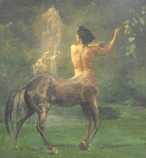 Pintura representando um centauro