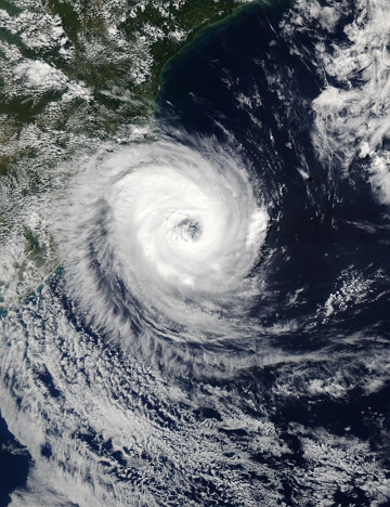Imagem a&eacute;rea do ciclone Catarina