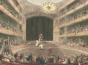 Imagem de uma apresentação de circo em Londres em 1808