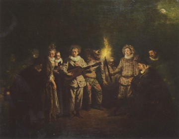 A comédia italiana (1716) A comédia italiana, obra do Rococó de Jean-Antoine Watteau