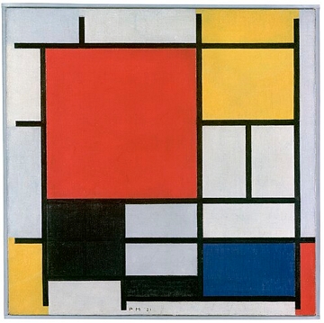 Composição com Vermelho, Amarelo, Azul e Preto Composição com Vermelho, Amarelo, Azul e Preto de Piet Mondrian