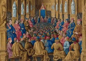 Papa Urbano II fazendo a convocação para a Primeira Cruzada