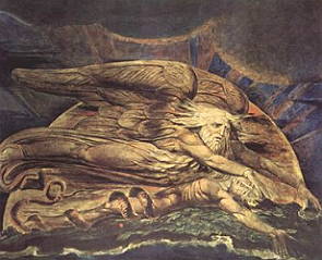 Pintura A criação de Adão de William Blake