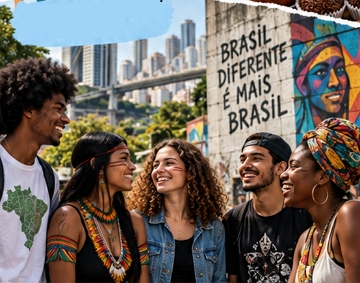 Ilustra&ccedil;&atilde;o mostrando a diversidade cultural brasileira