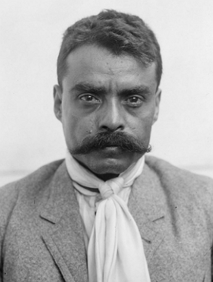 Foto de rosto em preto e branco de Emiliano Zapata