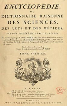Capa da Enciclopédia de Diderot e D'Alembert
