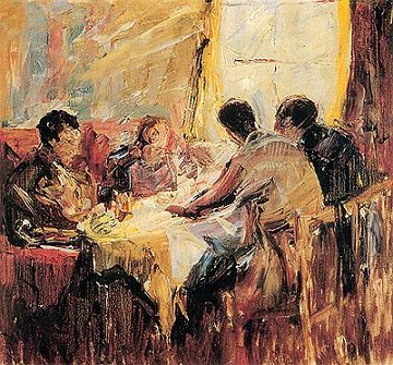 Entre amigos, obra de Lasar Segall Entre amigos, obra de Lasar Segall