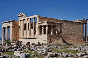 Foto do templo grego Erecteion