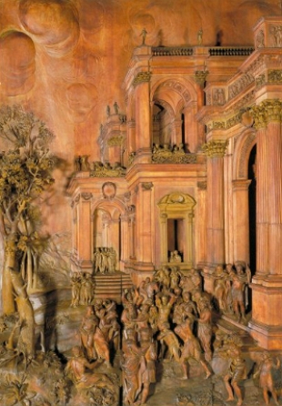 Escultura retratando a passagem bíblica do Apedrejamento de Santo Estevão.