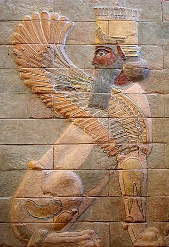 Esfinge alada do pal&aacute;cio de Dario, o Grande, em Susa.