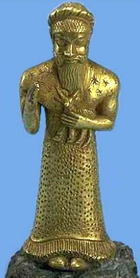Rei Elamita Estátua dourada de um rei Elamita