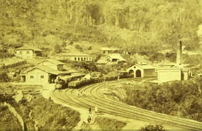 Foto antiga da estrada de Ferro Santos-Jundiaí