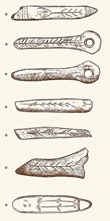ferramentas do Paleolítico ilustração com exemplos de ferramentas do Período Paleolítico
