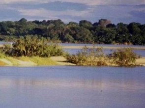 Foto do rio Araguaia numa região com vegetação
