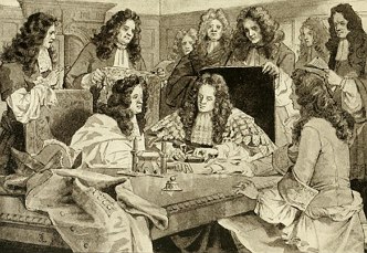 Imagem mostrando a Selagem da Carta do Banco da Inglaterra (1694)
