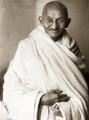 Mahatma Gandhi, l&iacute;der da Independ&ecirc;ncia da &Iacute;ndia.