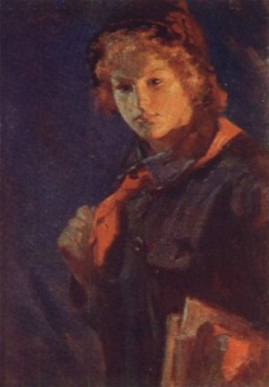 Pintura mostrando uma jovem com um livro