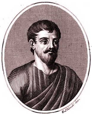 Ilustração do rosto do filósofo Górgias